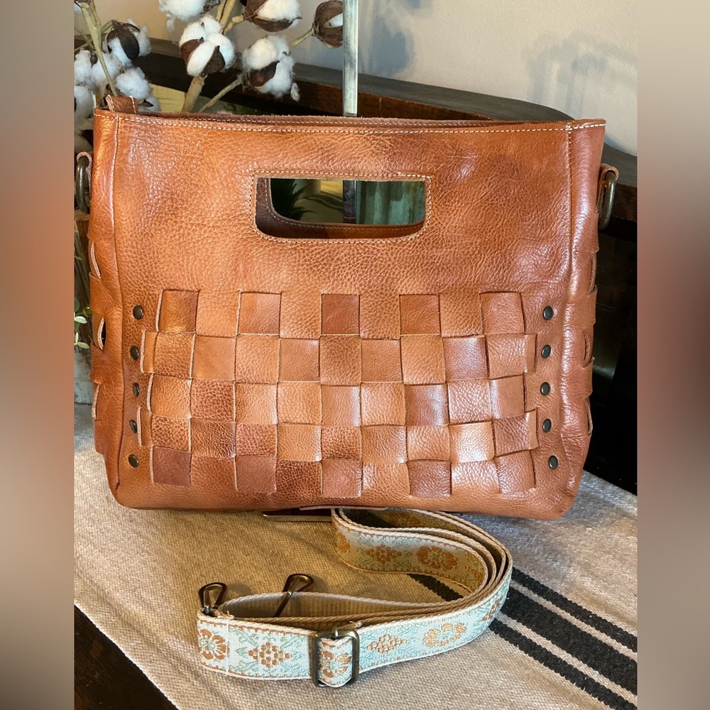 NWOT Bed Stu Orchid Leather Satchel Handbag Crossbody Bag Tan Rustic MSRP $280 - Picture 13 of 14